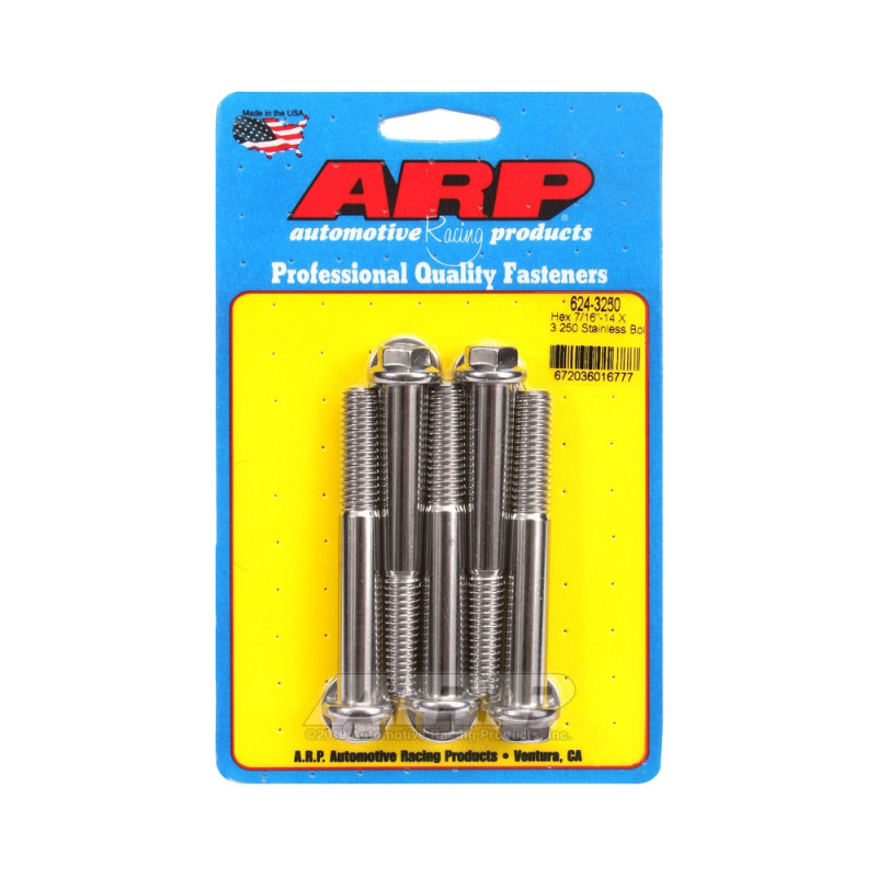 Șuruburi și piulițe universale ARP 7/16-14 – Șuruburi hexagonale din oțel inoxidabil x5 - ARP-624-3250 - 624-3250 - 3666618192468